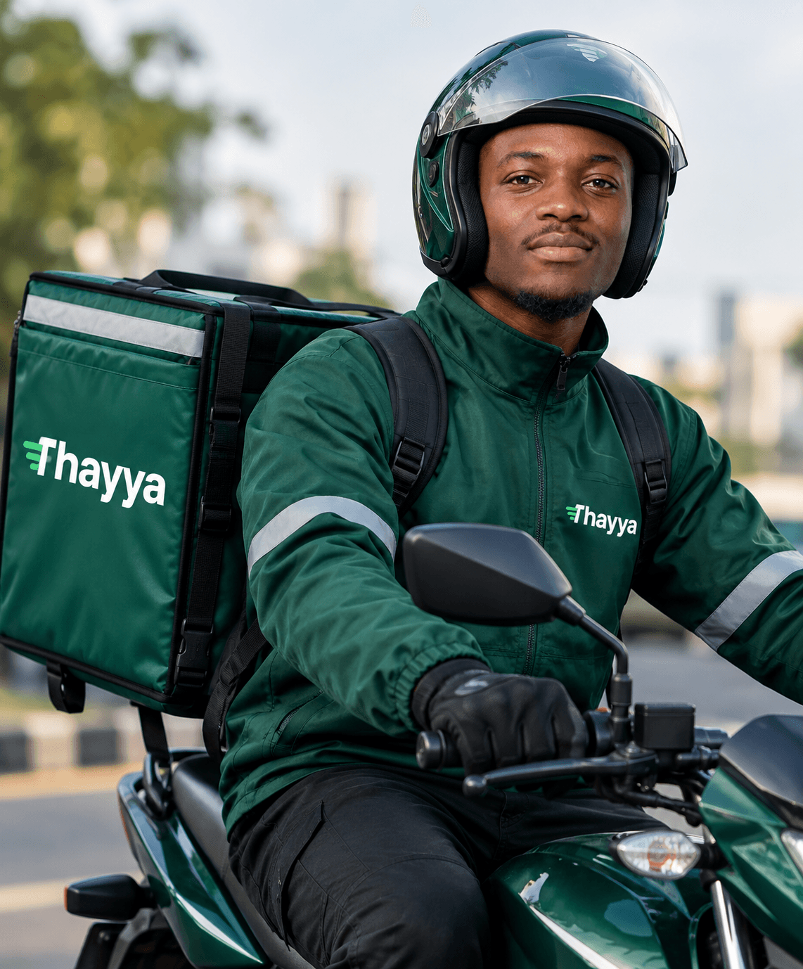 Courier smiling and ready to run an errand